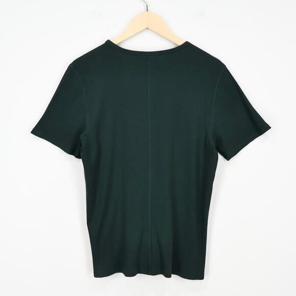 NWOT Everlane The Luxe Rib Crew Slim Fit Stretch Tee Dark Forest Green Size XXL - Picture 2 of 6